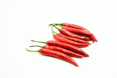 Red Chili or peppers or Capsicums , shots on isolated white background.