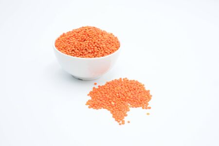 Mysore dhall or dal , an Indian cuisine shot on a white isolated background.の写真素材