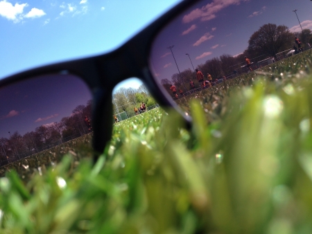 Nice day for a game of footballの素材