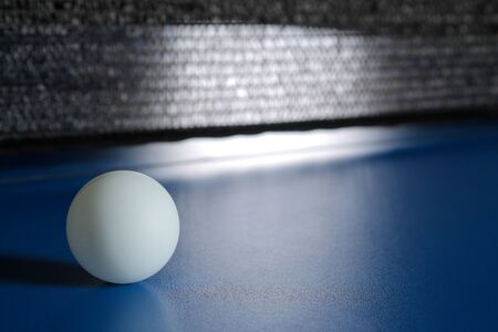table tennis ball on a blue table tennis table. Sport. Sport gameの写真素材