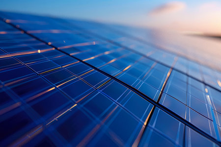 solar panels solar panels production of green environmental energy. close-upの素材