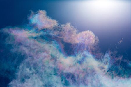 Iridescent clouds in the skyの写真素材
