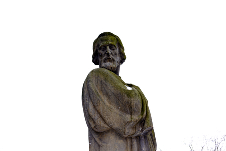 Jan Hus, detail, white background, portrait view - Jindrichuv Hradec, South Bohemiaの写真素材