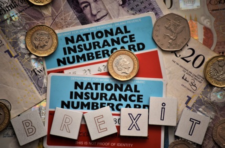 National insurance cards, brexit icon.のeditorial素材