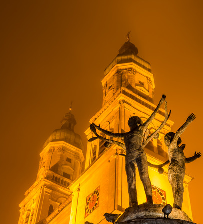 Church with statuesの写真素材