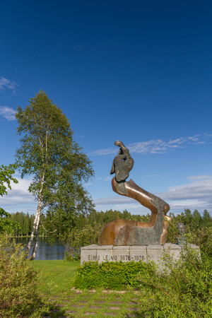 Memorial of Eino Leion in Paltamo - most famous Finland writerの写真素材