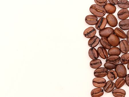 coffee beans on white backgroundの写真素材