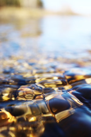 Colorful abstract background of water and stonesの写真素材