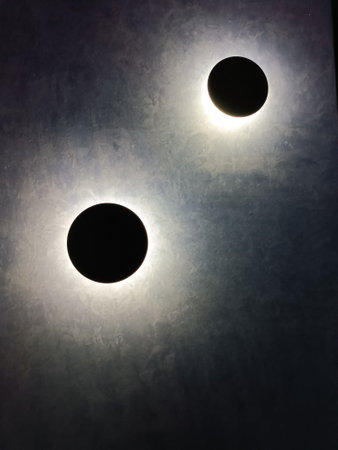 Lighting on the wall in the shape of two circles