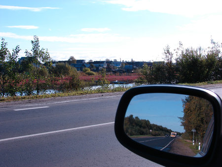 Village across the riverの写真素材