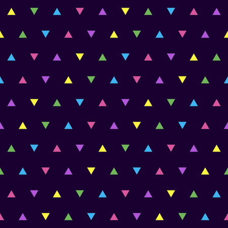 Simple seamless pattern with colorful triangles on dark backgroundのイラスト素材