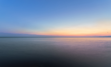 Early summer morning bright sky Beachの写真素材