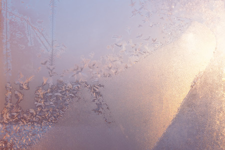 Early winter photo close patterns on glassの写真素材