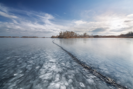 bright winter photo beautiful warm day Ukraineの写真素材