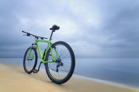 bright spring background photo on a cloudy morningの写真素材