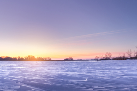 Bright winter landscape / bright winter photo beautiful warm day Ukraineの写真素材