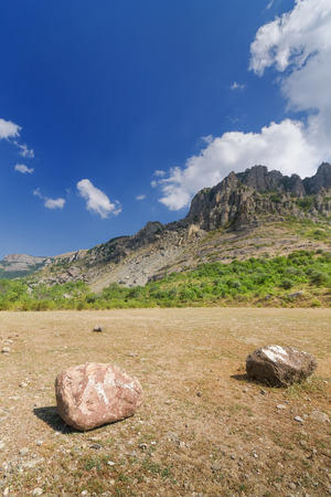 Mountain Demerdzhi \ photo with mountains bright summer day Alushta Crimeaの写真素材