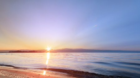 interesting sky summer landscape dawn / early morning sunriseの写真素材