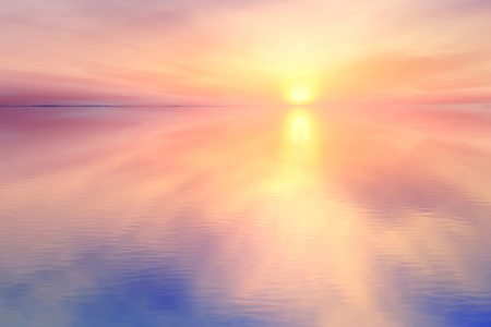 the simulated reflection of the sun's dawn / bright background sceneryの写真素材