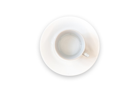 water Cup on saucer / background photo Cup top viewの写真素材