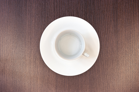 water Cup on saucer / background photo Cup top viewの写真素材
