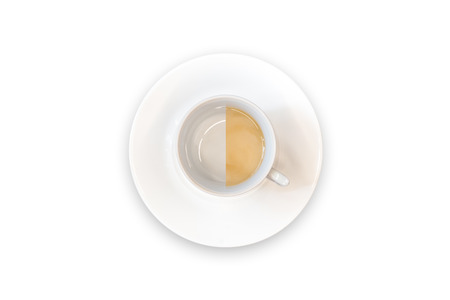 top view latte Cup / latte Cup with saucerの写真素材