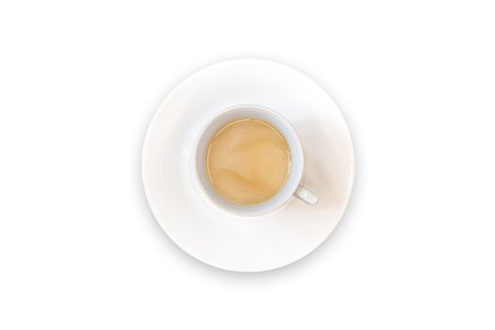 top view latte Cup / latte Cup with saucerの写真素材