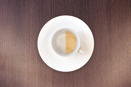 top view latte Cup / latte Cup with saucerの写真素材