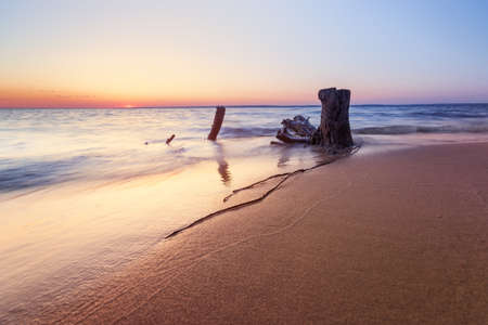 sunrise on the water / Early summer morning bright sky Beachの写真素材