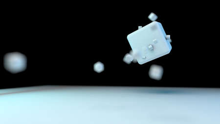 cubes are an abstract form, a clot is a union of formsの写真素材