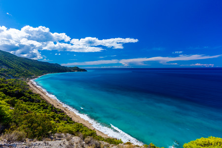 Pefkoulia beach near the Agios Nikitas village on Lefkada, Greeceの写真素材