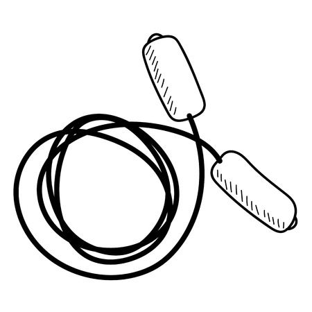 Hand drawn vector jumping rope, black and whiteのイラスト素材