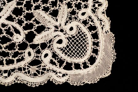 Detail on a pineapple, from a piece of belgian lace.の写真素材