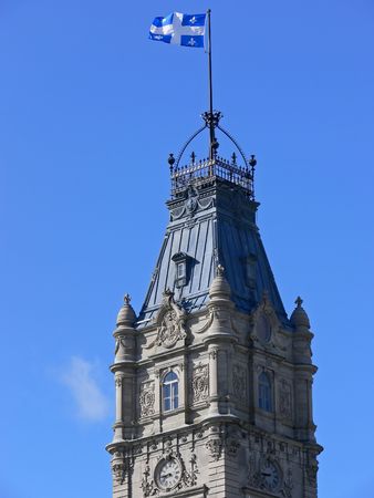 Clock tower on top of the National Assembly building, Quebec City.の写真素材
