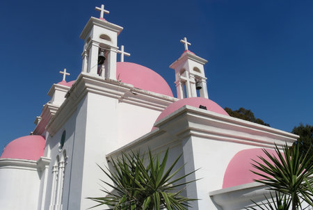 The Greek Orthodox Church at Capernum, Israel.の写真素材