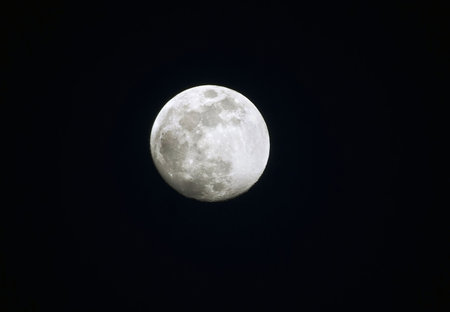 Craters visible on a full, or nearly full, moon.