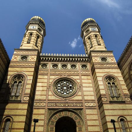 The exterior of the Great Synaoguge, Budapest, Hungary.の写真素材