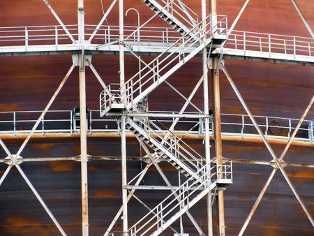 Great color on this old oil storage tank in Copenhagen, Denmark.                       の写真素材