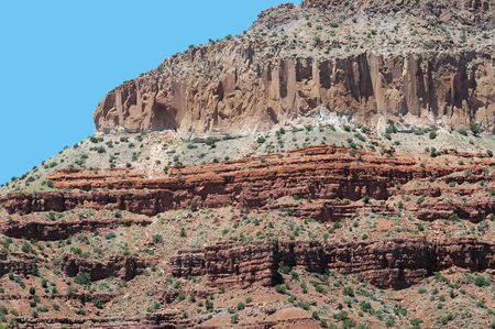 A view of some fine sandstone rock formations near Jemez Springs, New Mexico.の写真素材