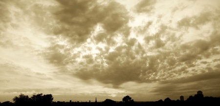 The skyline looking towards Manchester, England, one evening last summer.                               の写真素材
