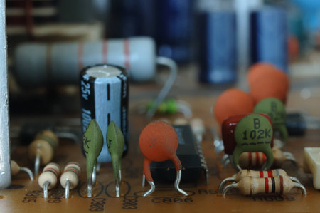 detail electronic components soldered to your motherboard