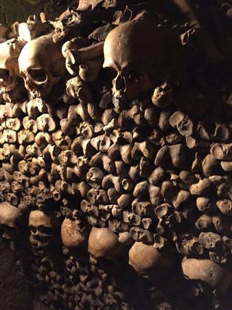 The Catacombs of Paris are underground ossuaries in Paris, France, which hold the remains of more than six million people.のeditorial素材
