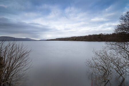 Loch Lomond scottish lake long exposureの写真素材