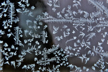 Ice crystal on the glass