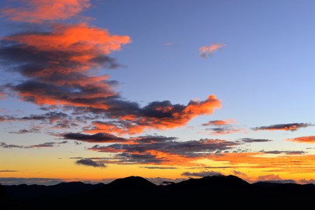 Sunrise in yushan national parkの写真素材
