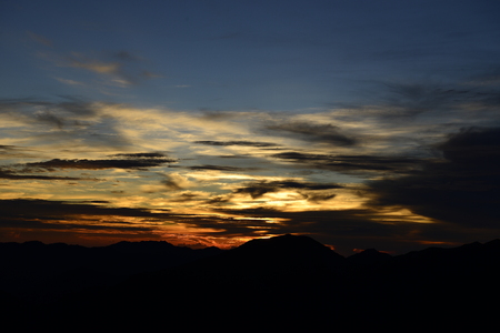 Sunset in Taiwan high mountains.の写真素材