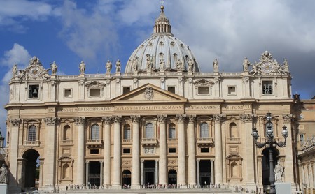 front of St Peter's Basilica in Rome,Italyのeditorial素材