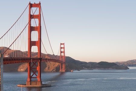 Golden Gate bridge San Francisco at late afternoon with the surrounding bay, copyspaceの写真素材
