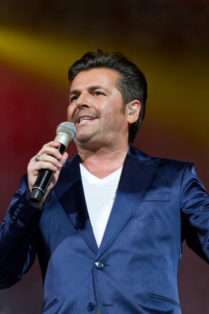 ZURICH-DEC. 03: Singer Thomas Anders performs at Sixday-Nights Zürich 2011 at Zurich December 03, 2011 in Zurich SUI. He was lead singer of Modern Talking and now singer of duo Anders Fahrenkrog.のeditorial素材
