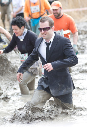 THUN-MARCH. 11 2012: Unidentified runners many in costumes participate in the Fisherman's Friend...